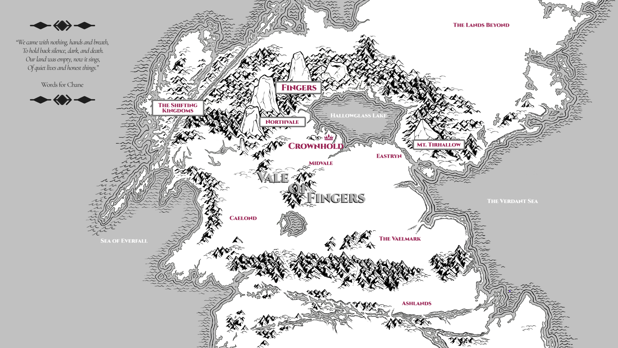 Map of the Vale of Fingers